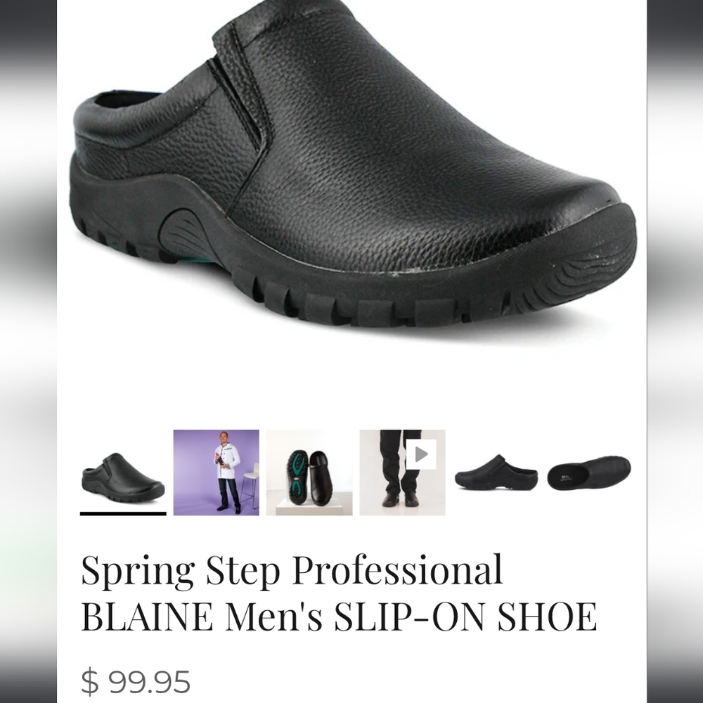 Spring Step Men's Black Slip-On Loafers